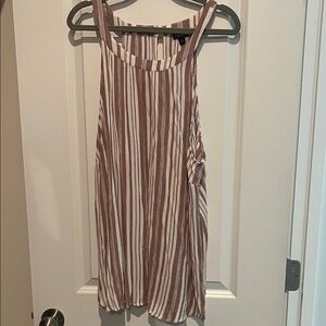 Striped Mauve & White Sleeveless Tank Top